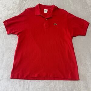 Lacoste Vintage Early 2000's Men's Alligator Polo Shirt Size 7 US 2XL Red Orange